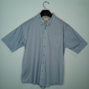 Wrangler Authentic Short Sleeve Button Down Shirt Men's Large Blue